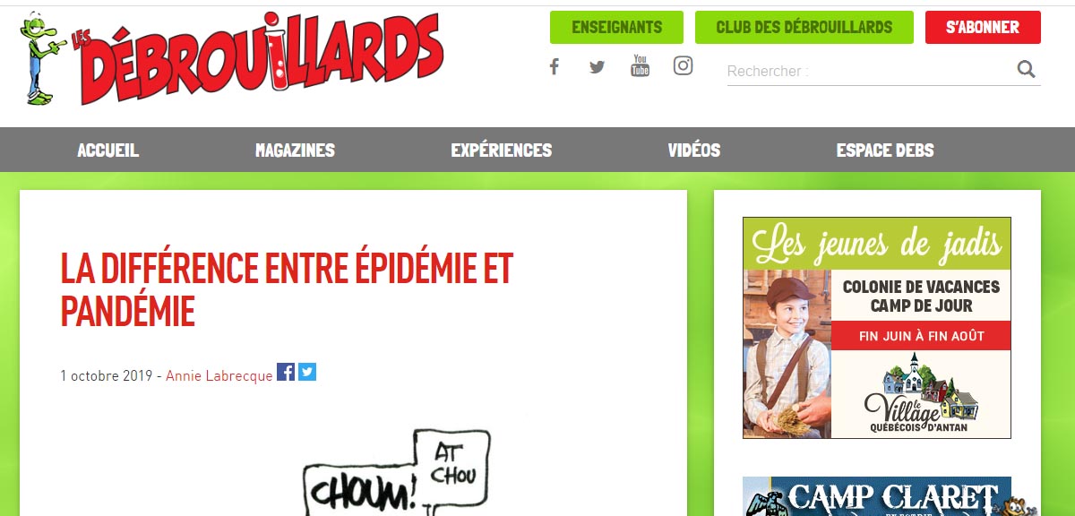 La différence entre épidémie et pandémie?