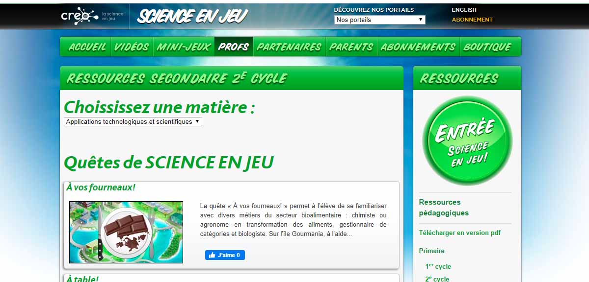 Science en jeu