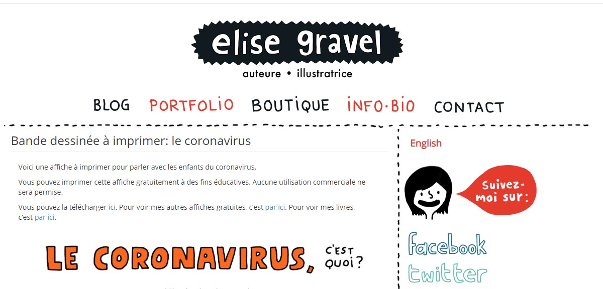 Bande dessinée à imprimer sur le coronavirus